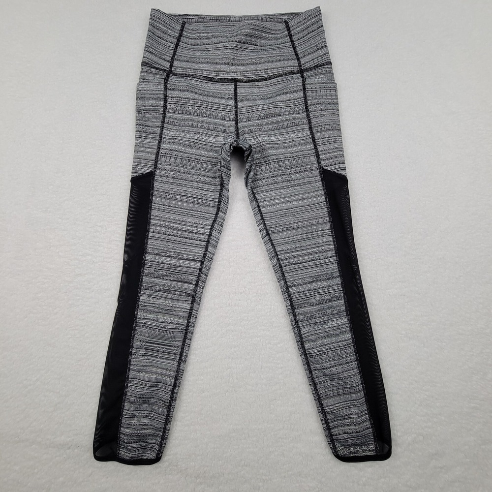 Athleta Jacquard Chaturanga High Rise Mesh Capri Leggings Womens Small S 596514